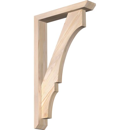 Ekena Millwork Balboa Slat Smooth Bracket w/ Offset Brace, Douglas Fir, 3 1/2"W x 18"D x 30"H BKT0402X18X30BOA06SDF